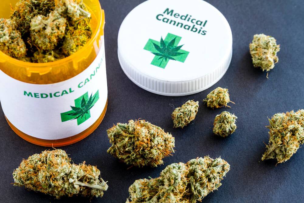 medical marijuana on table